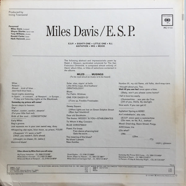 Master Release: E.S.P. by Miles Davis