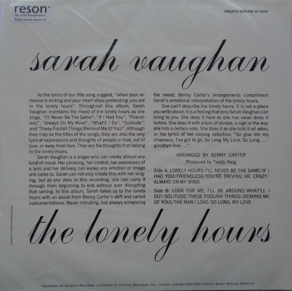 Master Release: The Lonely Hours by Sarah Vaughan
