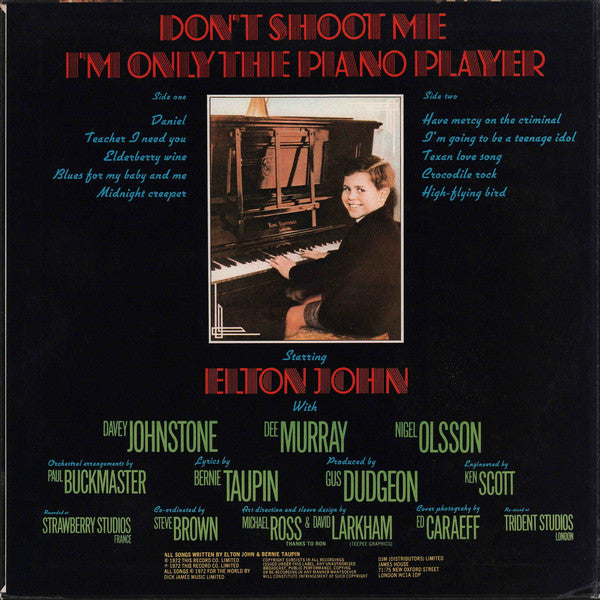 Release: Don't Shoot Me I'm Only The Piano Player-Vinyl-Japan-1974-IFP-80705-12799459
