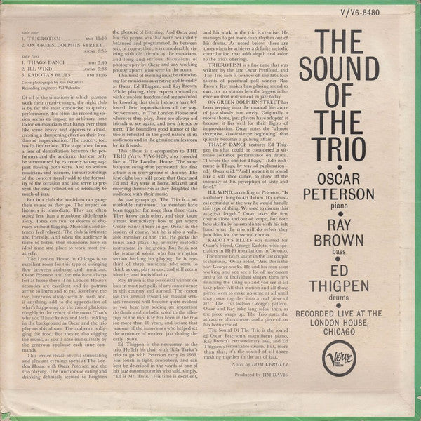 Release: The Sound Of The Trio-Vinyl-US-1962-V6-8480-10439135
