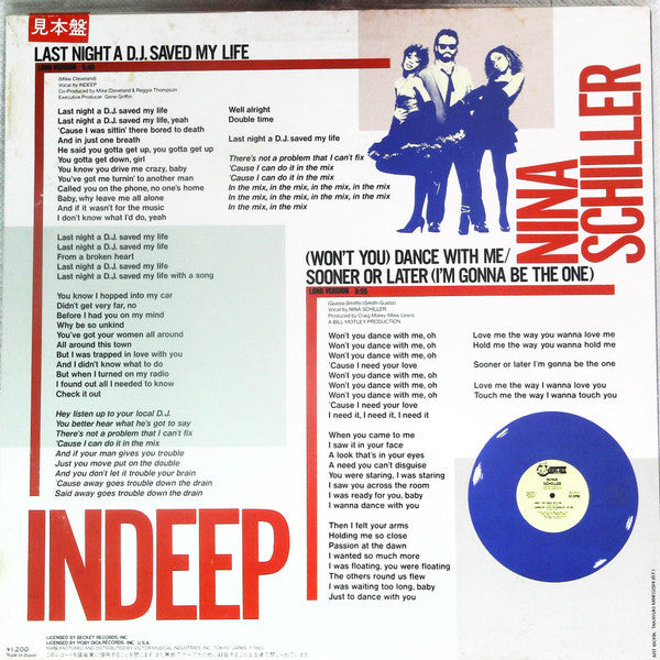 Master Release: Last Night A D.J. Saved My Life / (Won't You) Dance With Me by Indeep