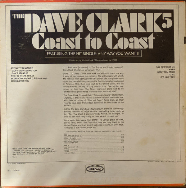Master Release: Coast To Coast by The Dave Clark Five
