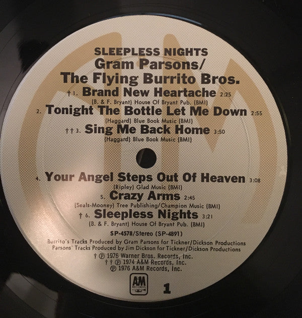 Release: Sleepless Nights-Vinyl-US-1976-SP-4578-12080070