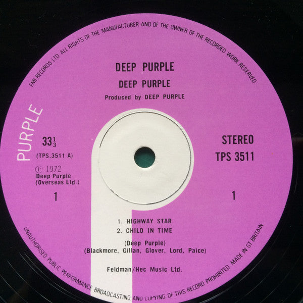 Release: Made In Japan-Vinyl-UK & Europe-1972-TPS-3511-19427542