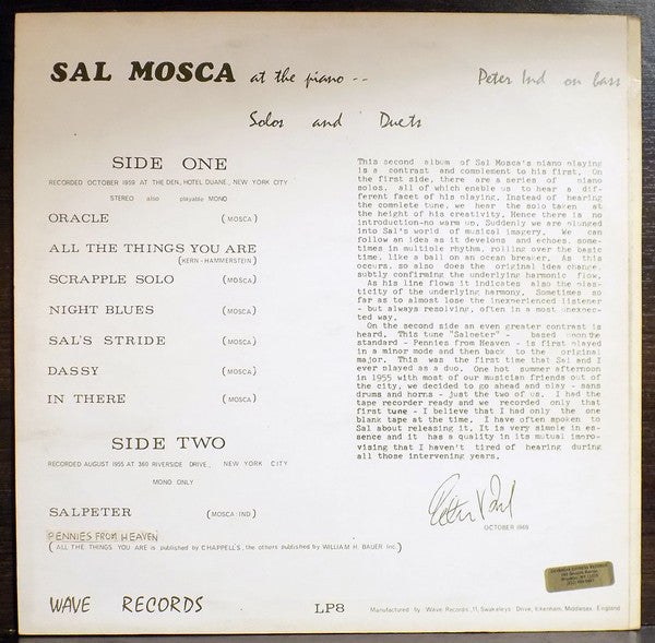 Release: Solos And Duets-Vinyl-UK-1969-LP 8-14340892