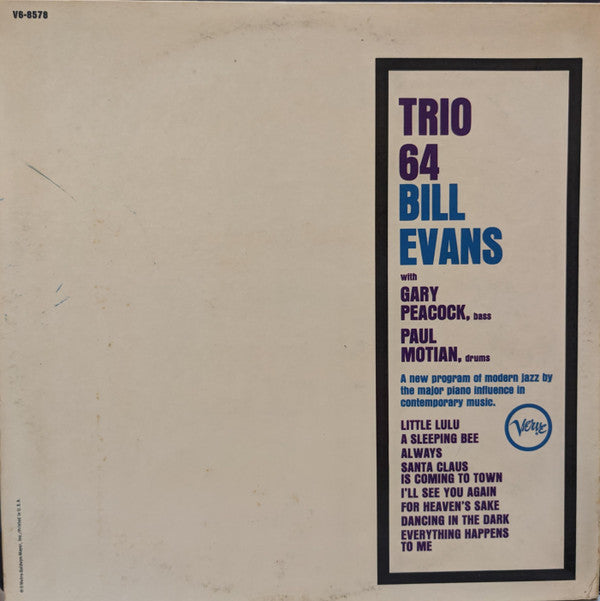 Release: Trio 64-Vinyl-US-1964-V6-8578-13869121