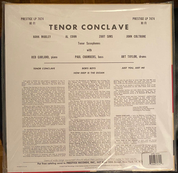 Release: Tenor Conclave-Vinyl-US-2023-APRJ 7074, LP 7074, LP7074-29339869