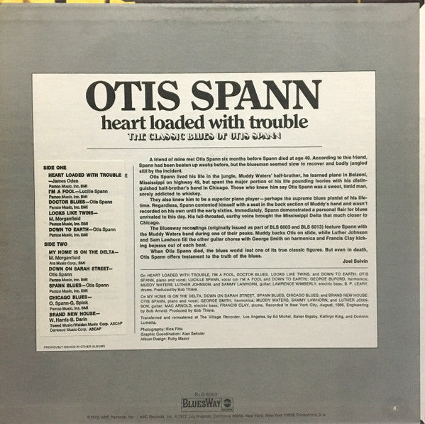 Master Release: Heart Loaded With Trouble by Otis Spann