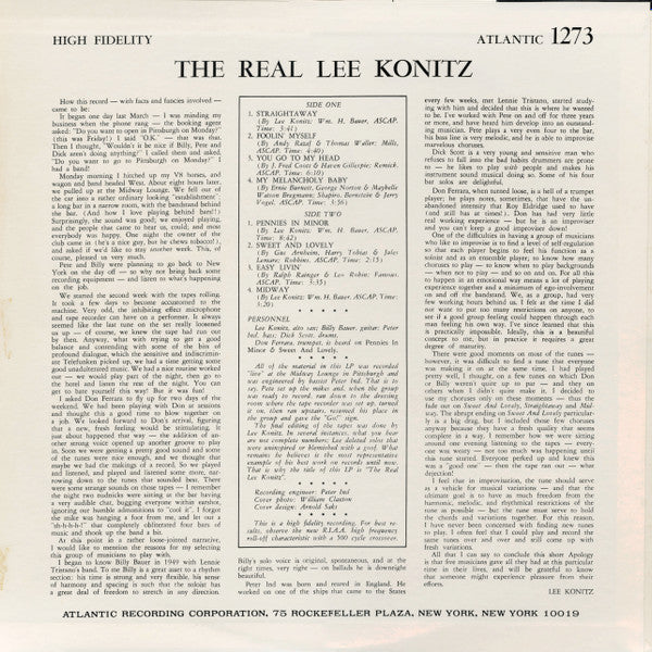 Release: The Real Lee Konitz-Vinyl-Japan-1976-P-4541A-10199654