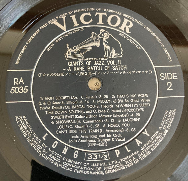 A Rare Batch Of Satch (The Authentic Sound Of Louis Armstrong In The '30s)