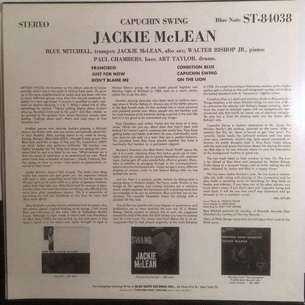 Release: Capuchin Swing-Vinyl-Japan-1990-84038, ST-84038, BST-84038-11730429