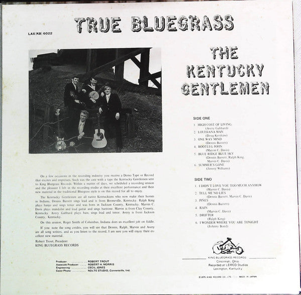 Release: True Bluegrass-Vinyl-Japan-1975-LAX (KB) 6022, LAX (KB) 6022-15996116