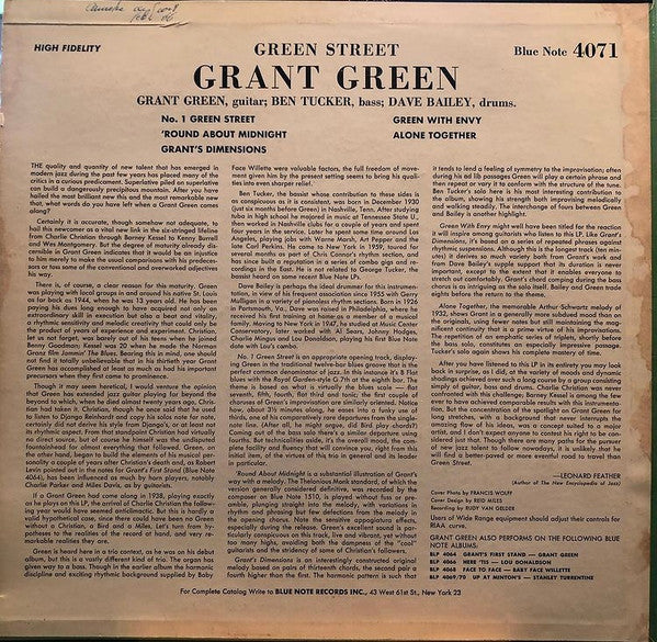 Release: Green Street-Vinyl-US-1962-BLP 4071-23756498