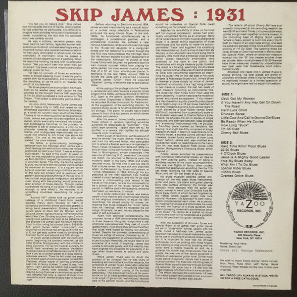 Master Release: Skip James (1931) Complete Recordings In Chronological Order by Skip James