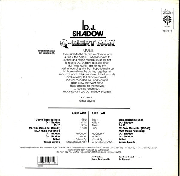 Release: Q-Bert Mix (Live!!)-Vinyl-UK-1997-MW084-15898