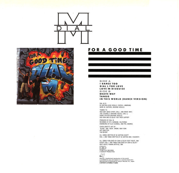 Master Release: For A Good Time by Dial M