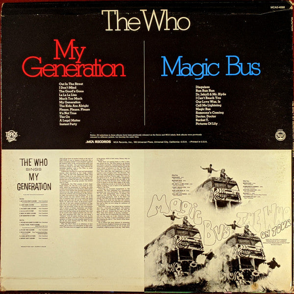 Release: Magic Bus / The Who Sings My Generation-Vinyl-US-1980-MCA2-4068, MCA2-4068-21879244