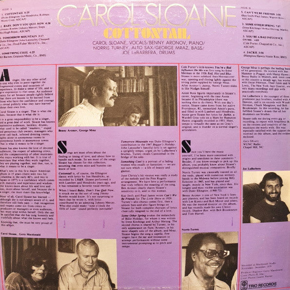 Master Release: Cottontail by Carol Sloane