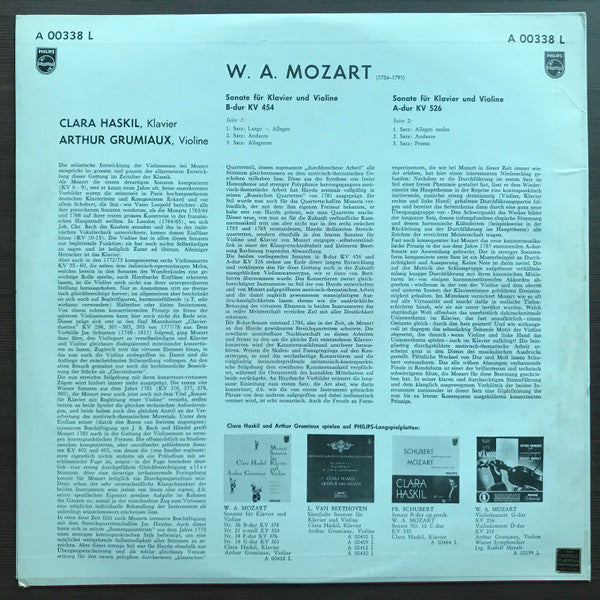 Master Release: Sonata For Violin And Piano In B Flat Major K. 454 / Sonata For Violin And Piano In A Major K. 526 by Wolfgang Amadeus Mozart