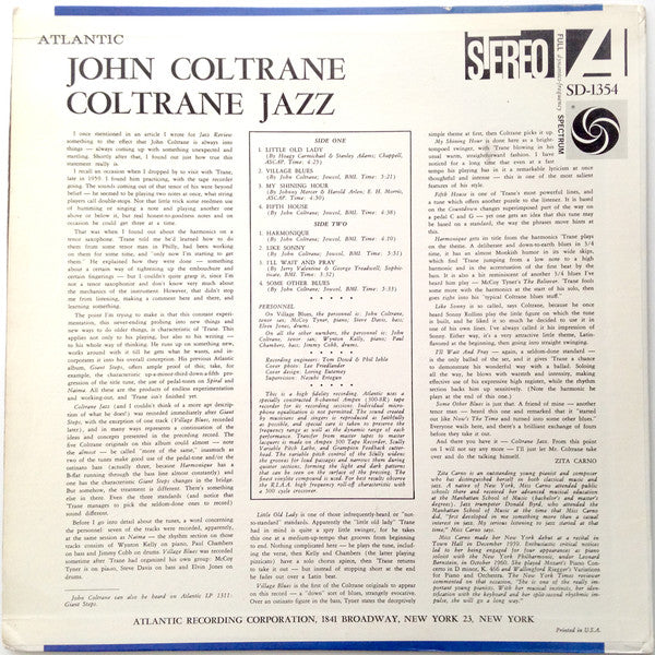 Release: Coltrane Jazz-Vinyl-US-1968-1354, SD-1354, SD 1354-10844201