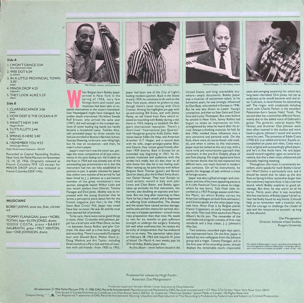 Release: Bobby Jaspar Quintet-Vinyl-US-1986-SW 8413-11270700
