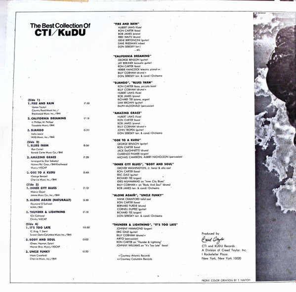 Release: The Best Collection Of CTI/KUDU-Vinyl-Japan-1974-GSW 3011/2, DY-4907 ~ 1, DY-4907 ~ 2-20817184