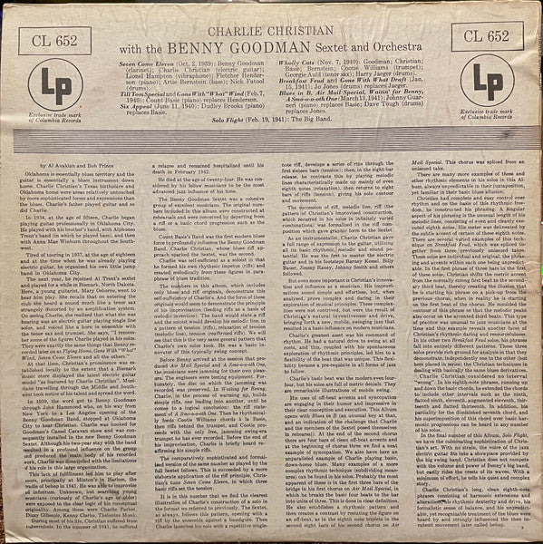 Release: With The Benny Goodman Sextet And Orchestra-Vinyl-US-None-CL 652-18689527