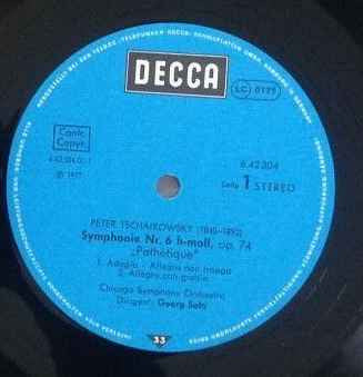 Release: Symphony No. 6 "Pathetique" -Vinyl-Germany-1977-6.42304 AW-14390634