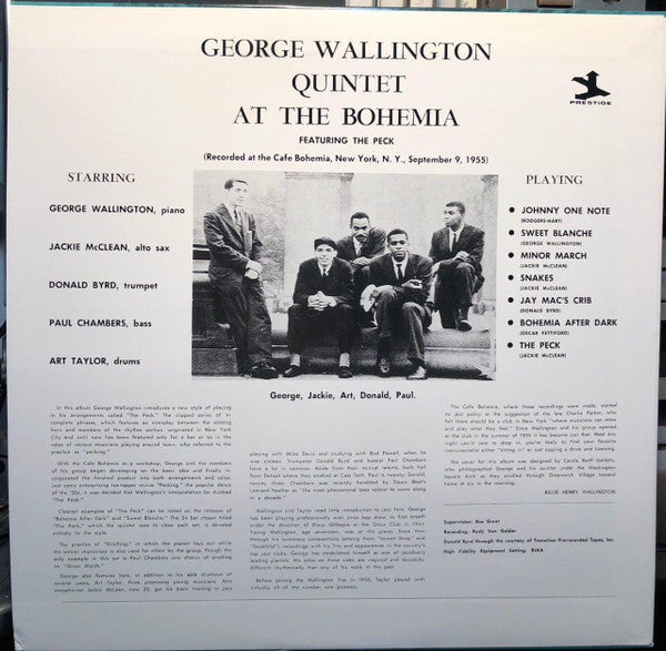 Release: George Wallington Quintet At The Bohemia (Featuring The Peck)-Vinyl-Japan-1991-SGD-19, PRLP-7820, PRST 7820-13543896