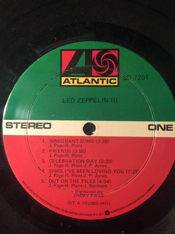 Release: Led Zeppelin III-Vinyl-US-1975-SD 7201-8197477