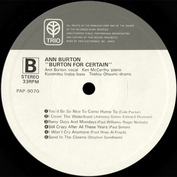 Burton For Certain