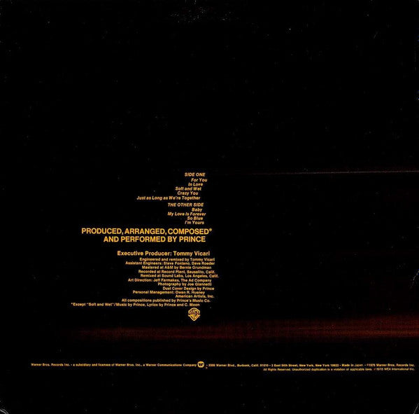Master Release: For You by Prince
