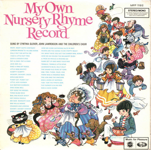 Master Release: My Own Nursery Rhyme Record by Cynthia Glover