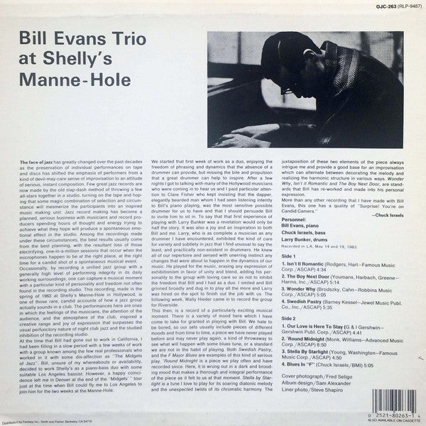 Release: At Shelly's Manne-Hole, Hollywood, California-Vinyl-US-1986-OJC-263, RLP-9487-2875627