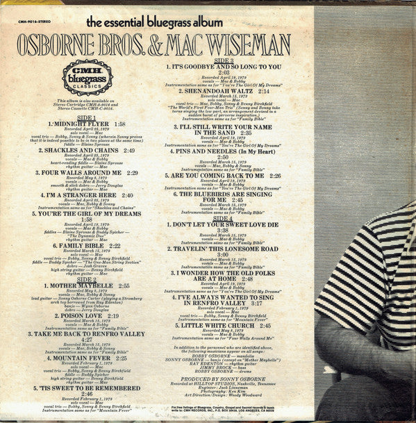 Release: The Essential Bluegrass Album-Vinyl-US-1979-CMH-9016-5343783
