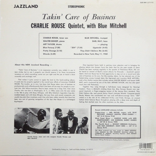Master Release: Takin' Care Of Business by Charlie Rouse Quintet