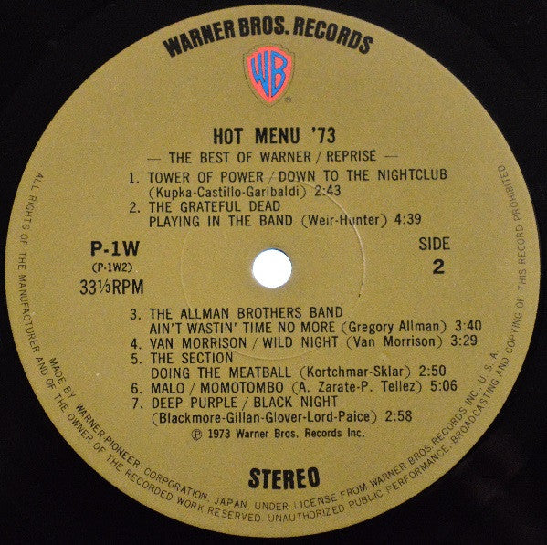 Hot Menu '73  -The Best Of Warner/Reprise/Atlantic