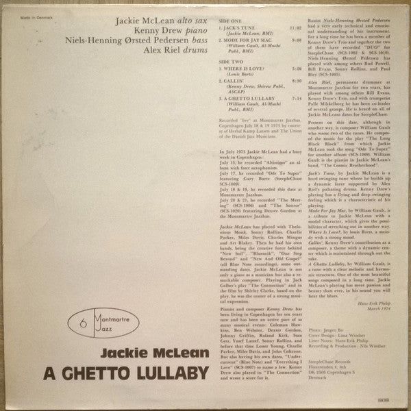 Release: A Ghetto Lullaby-Vinyl-Denmark-1974-SCS-1013-2564403