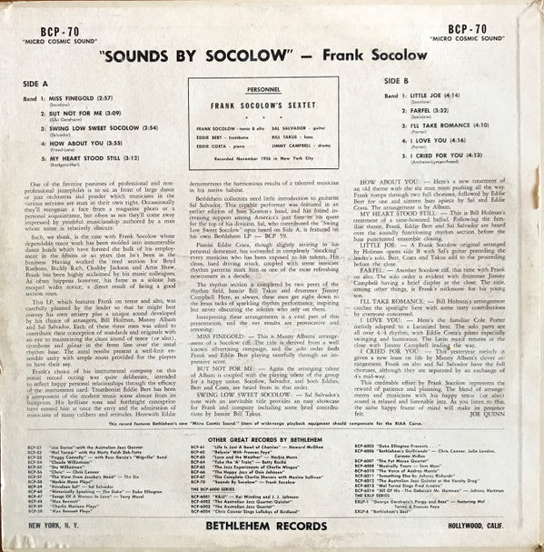 Master Release: Sounds By Socolow by Frank Socolow's Sextet