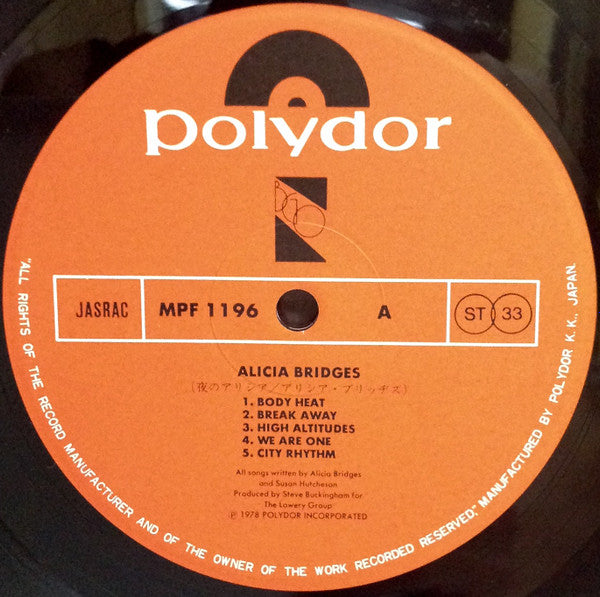 Release: Alicia Bridges-Vinyl-Japan-1978-MPF 1196-8992063