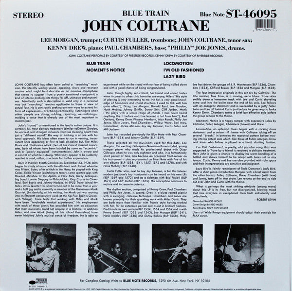 Release: Blue Train-Vinyl-US-1997-ST-46095, 0777 7 46095 1 7, B1 0777 7 46095 1 7-1834760