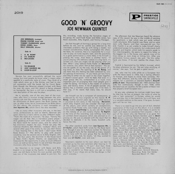 Release: Good 'n' Groovy-Vinyl-US-1985-OJC-185, SV-2019-1333806