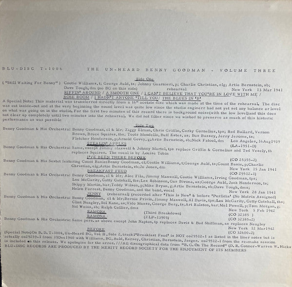 Release: Unknown Release-Vinyl-US-None-T-1006-9507025