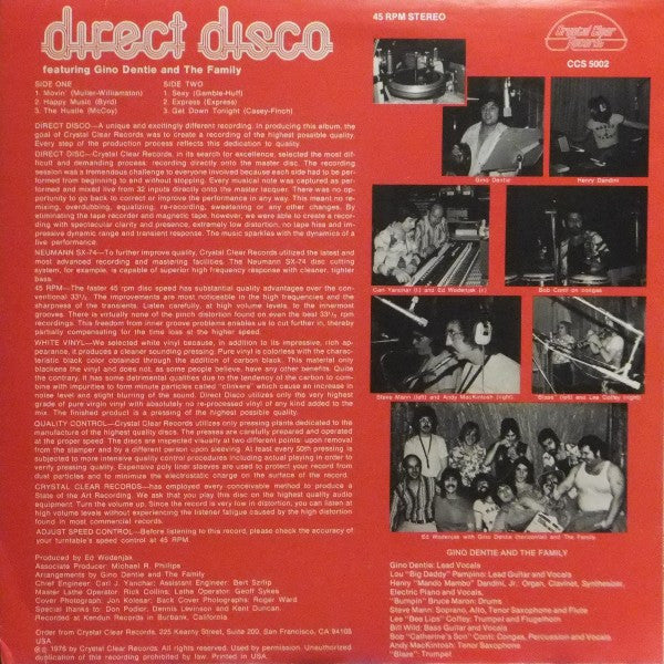Master Release: Direct Disco by Gino Dentie And The Family