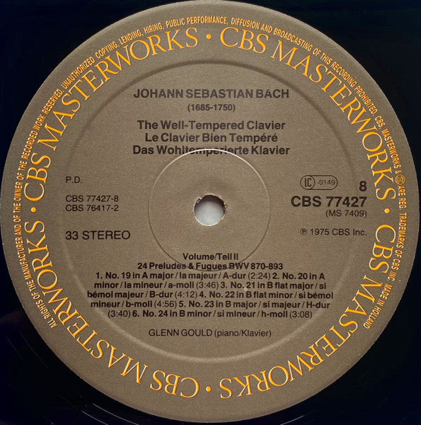 Das Wohltemperierte Klavier BWV 846-893 = The Well-Tempered Clavier = Le Clavier Bien Tempéré