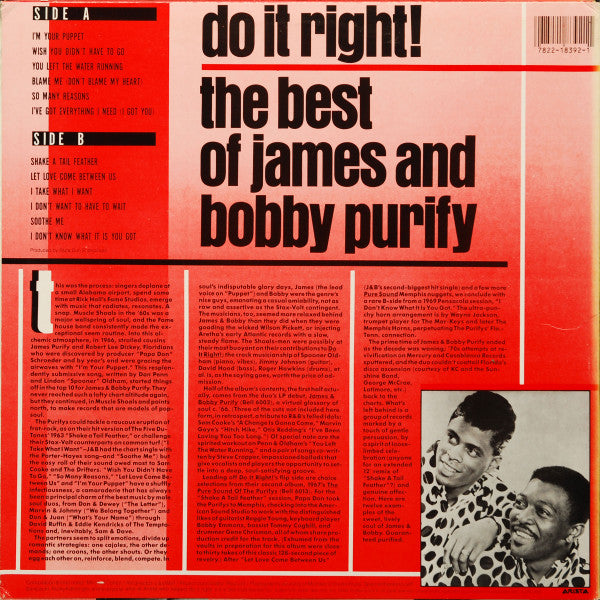 Release: The Best Of James & Bobby Purify. Do It Right!-Vinyl-US-1985-ALB6-8392-1834470