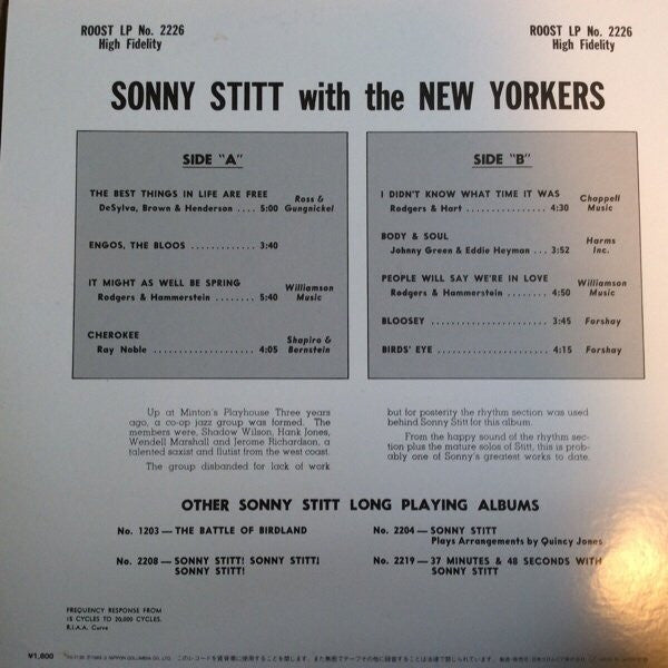 Sonny Stitt With The New Yorkers