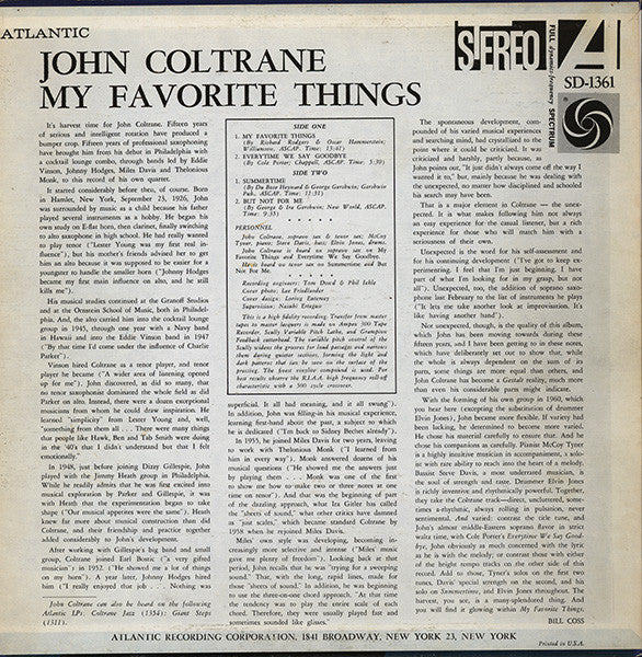 Release: My Favorite Things-Vinyl-US-None-SD 1361, SD-1361-6522194