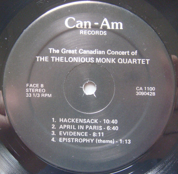 The Canadian Concert  Of Thelonious Monk