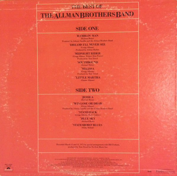 Master Release: The Best Of The Allman Brothers Band by The Allman Brothers Band